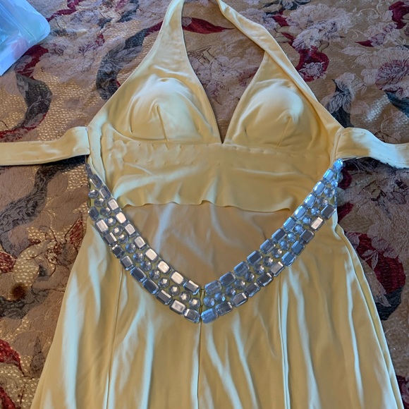 New listing:: yellow crystal long dress - Picture 4 of 7